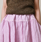 45 Plant Dyed Indian Linen Easy Gather Kushukushu Skirt Detail