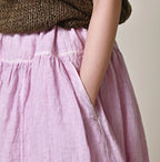 45 Plant Dyed Indian Linen Easy Gather Kushukushu Skirt Detail