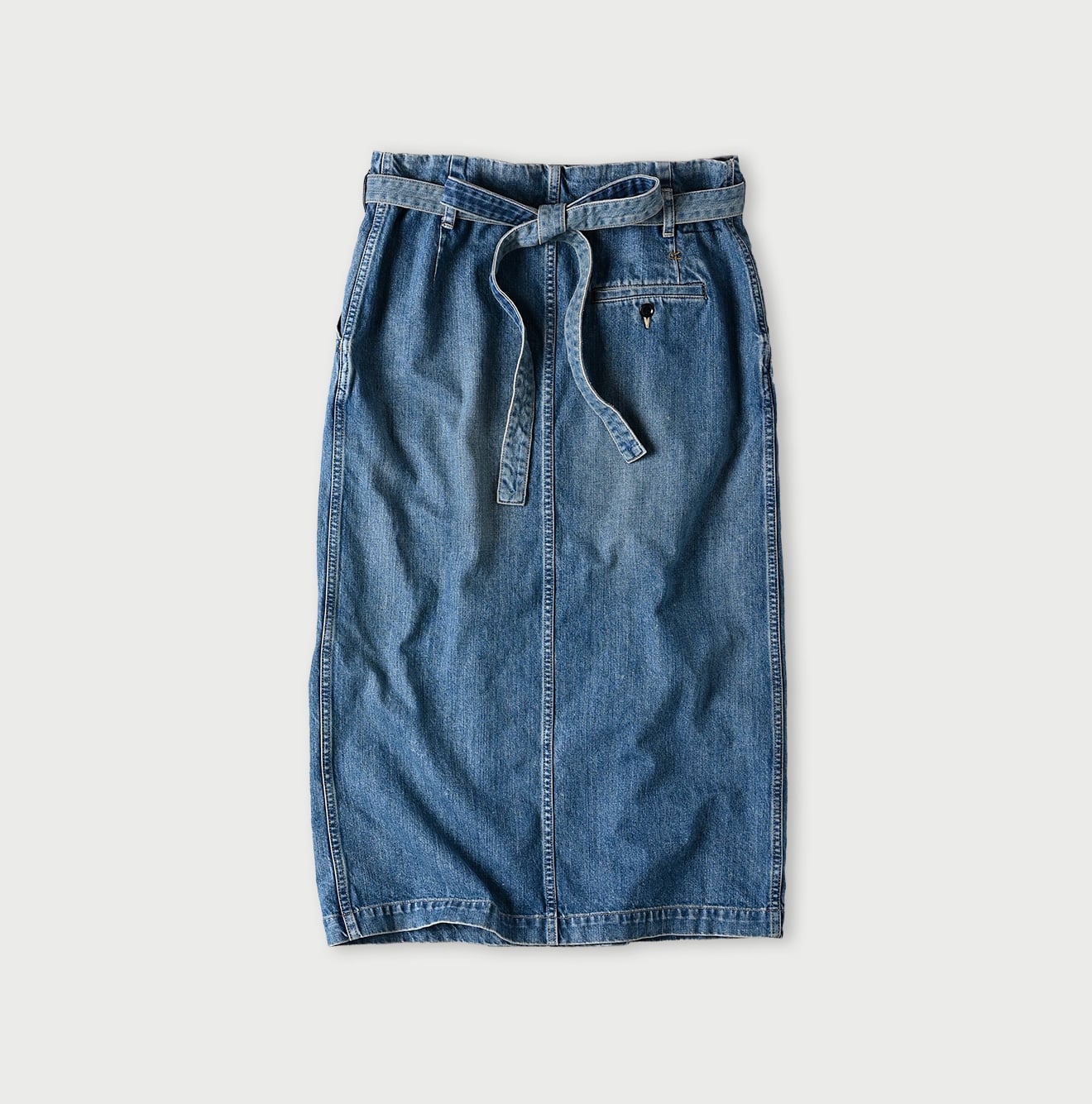 Rye Mugi Denim Wrapped Skirt Tan Back