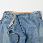 Rye Mugi Denim Wrapped Skirt Tan Detail