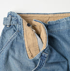 Rye Mugi Denim Wrapped Skirt Tan Detail