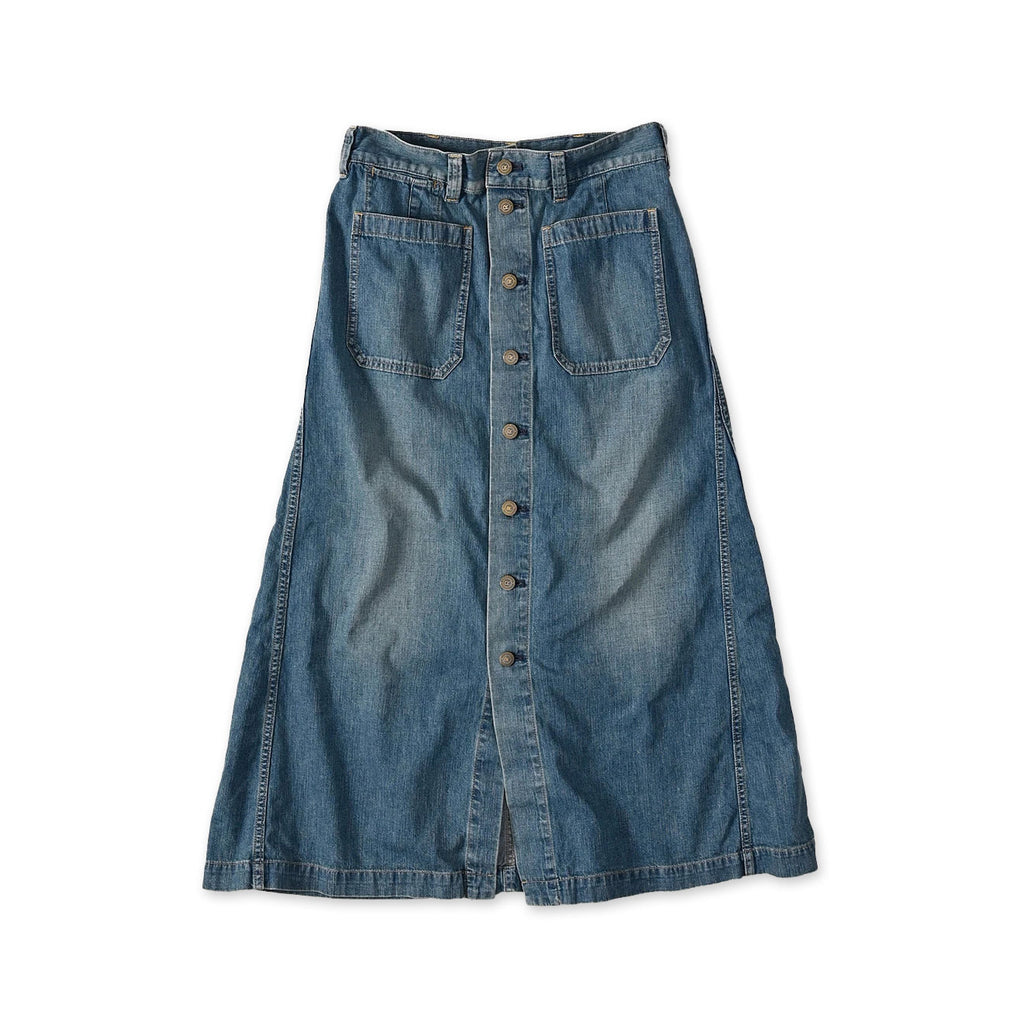 Mugihiko Denim Bell Skirt Tan