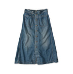 Mugihiko Denim Bell Skirt Tan