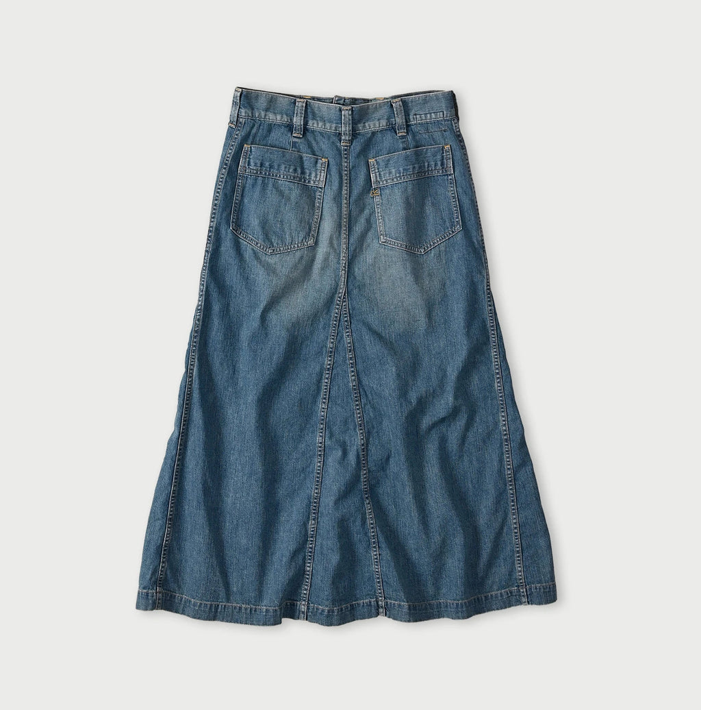 Mugihiko Denim Bell Skirt Tan Back
