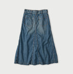 Mugihiko Denim Bell Skirt Tan Back