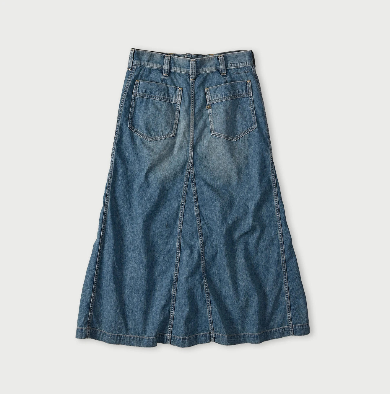 Mugihiko Denim Bell Skirt Tan Back
