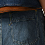 Mugihiko Denim Bell Skirt Tan Detail