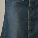 Mugihiko Denim Bell Skirt Tan Detail
