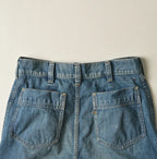 Mugihiko Denim Bell Skirt Tan Detail