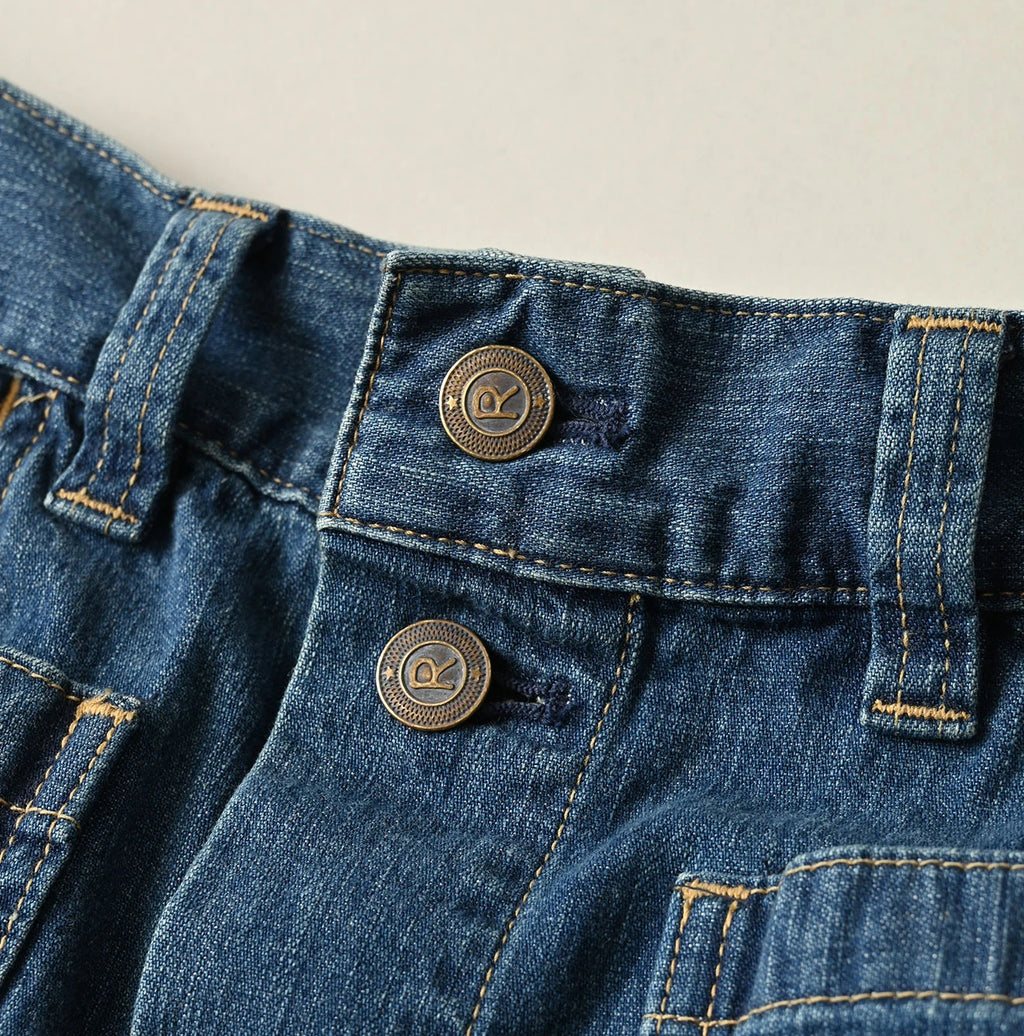 Mugihiko Denim Bell Skirt Zyu Detail