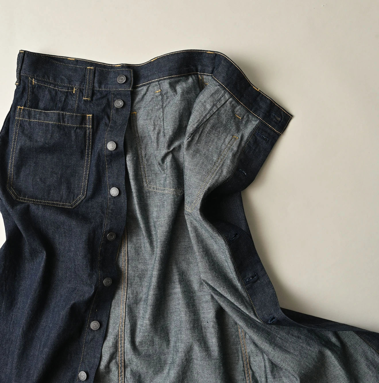 Mugihiko Denim Bell Skirt Nou Detail