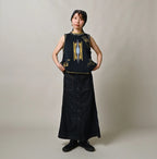 Mugihiko Denim Bell Skirt Nou Female Model