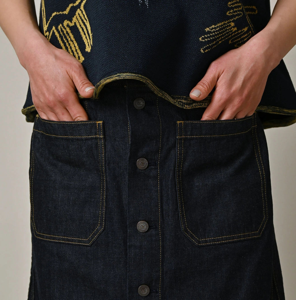 Mugihiko Denim Bell Skirt Nou Detail