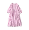 45 Plant Dyed Indian Linen Tuck Dress Raspberry