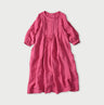 45 Plant Dyed Indian Linen Tuck Dress Strawberry