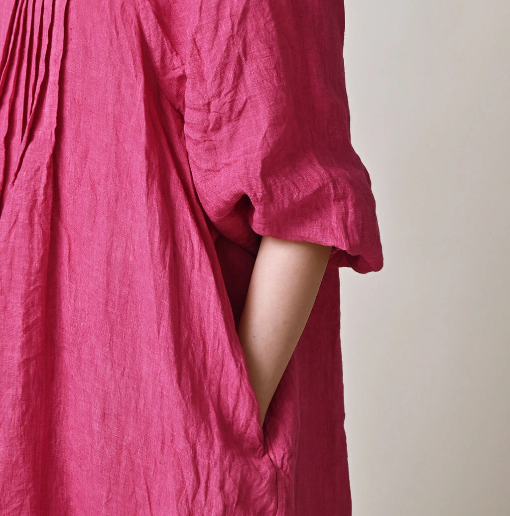 45 Plant Dyed Indian Linen Tuck Dress