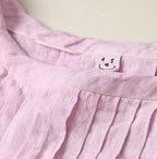 45 Plant Dyed Indian Linen Tuck Dress Detail