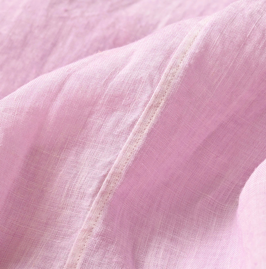 45 Plant Dyed Indian Linen Tuck Dress Detail