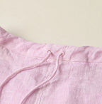 45 Plant Dyed Indian Linen Tuck Dress Detail