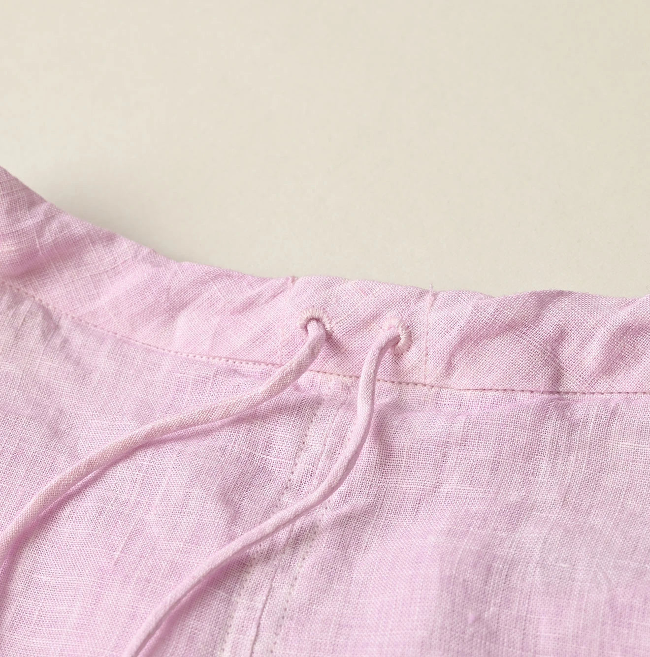 45 Plant Dyed Indian Linen Tuck Dress Detail