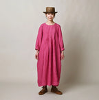 45 Plant Dyed Indian Linen Tuck Dress Female Model
