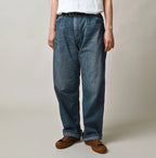 Mugihiko Denim 908 Painter Pants Tan Female Model