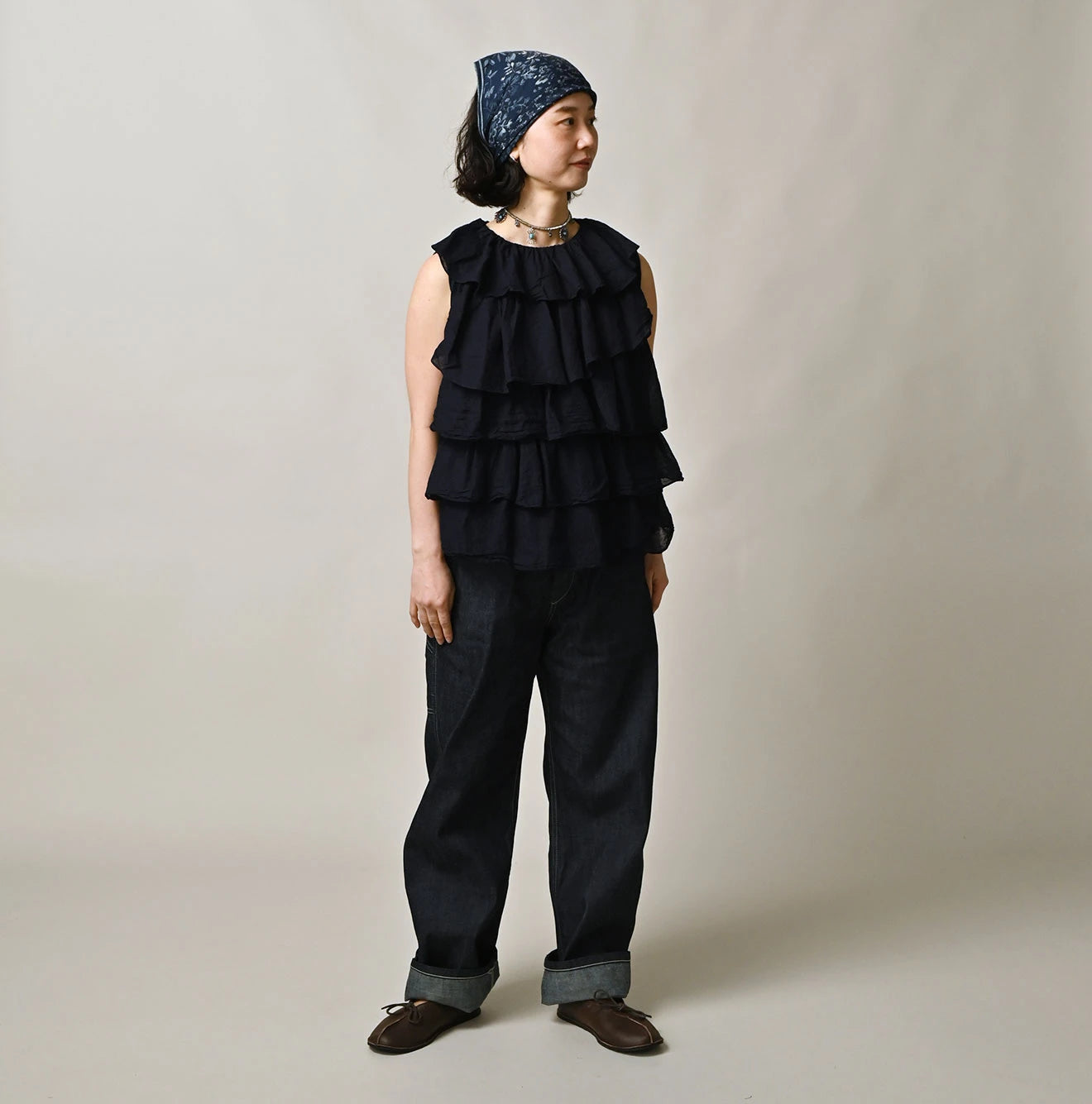 Mugihiko Denim 908 Painter Pants Nou Female Model