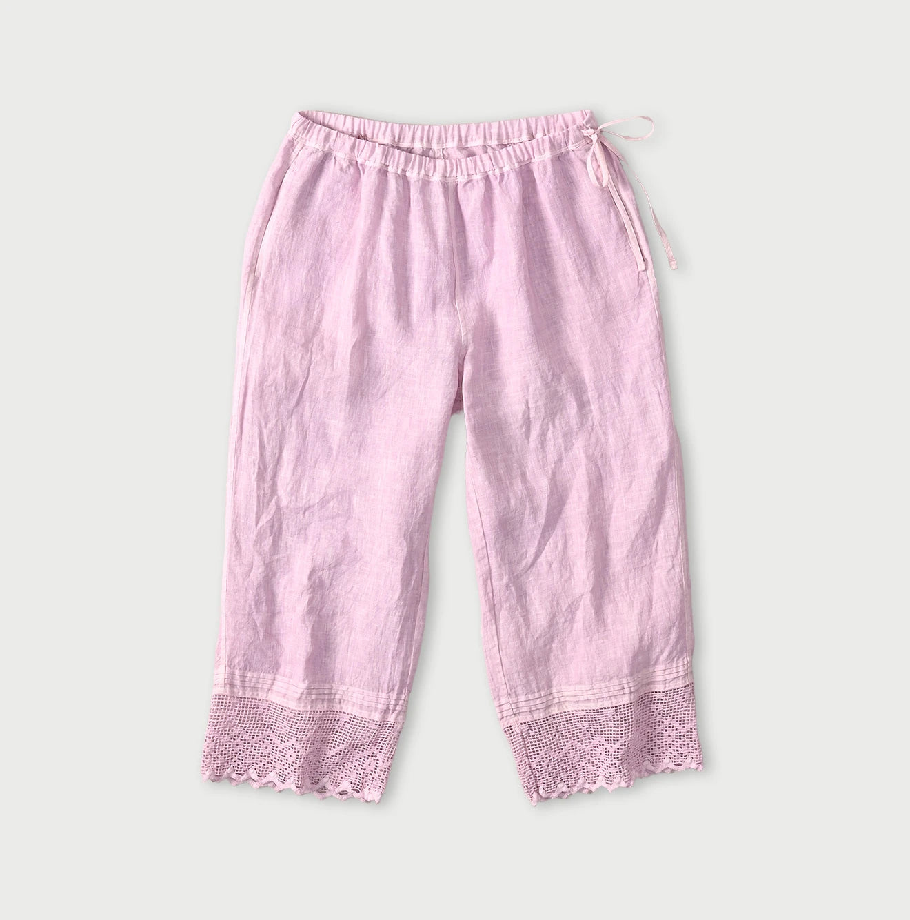 45 Plant Dyed Indian Linen Petit Pants Raspberry