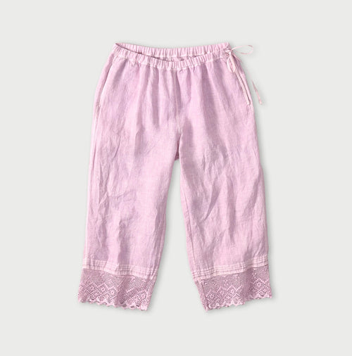 45 Plant Dyed Indian Linen Petit Pants Raspberry
