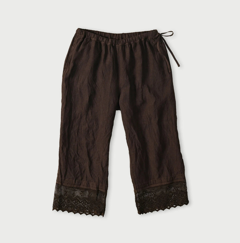 45 Plant Dyed Indian Linen Petit Pants Walnut