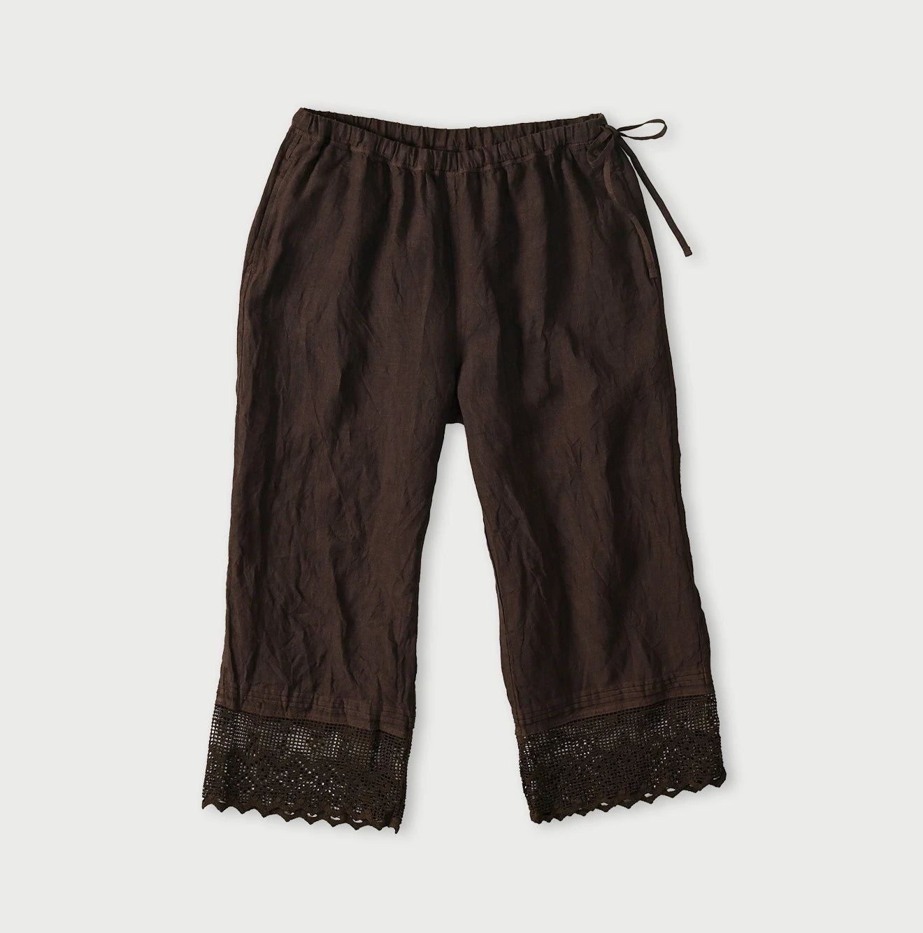 45 Plant Dyed Indian Linen Petit Pants Walnut