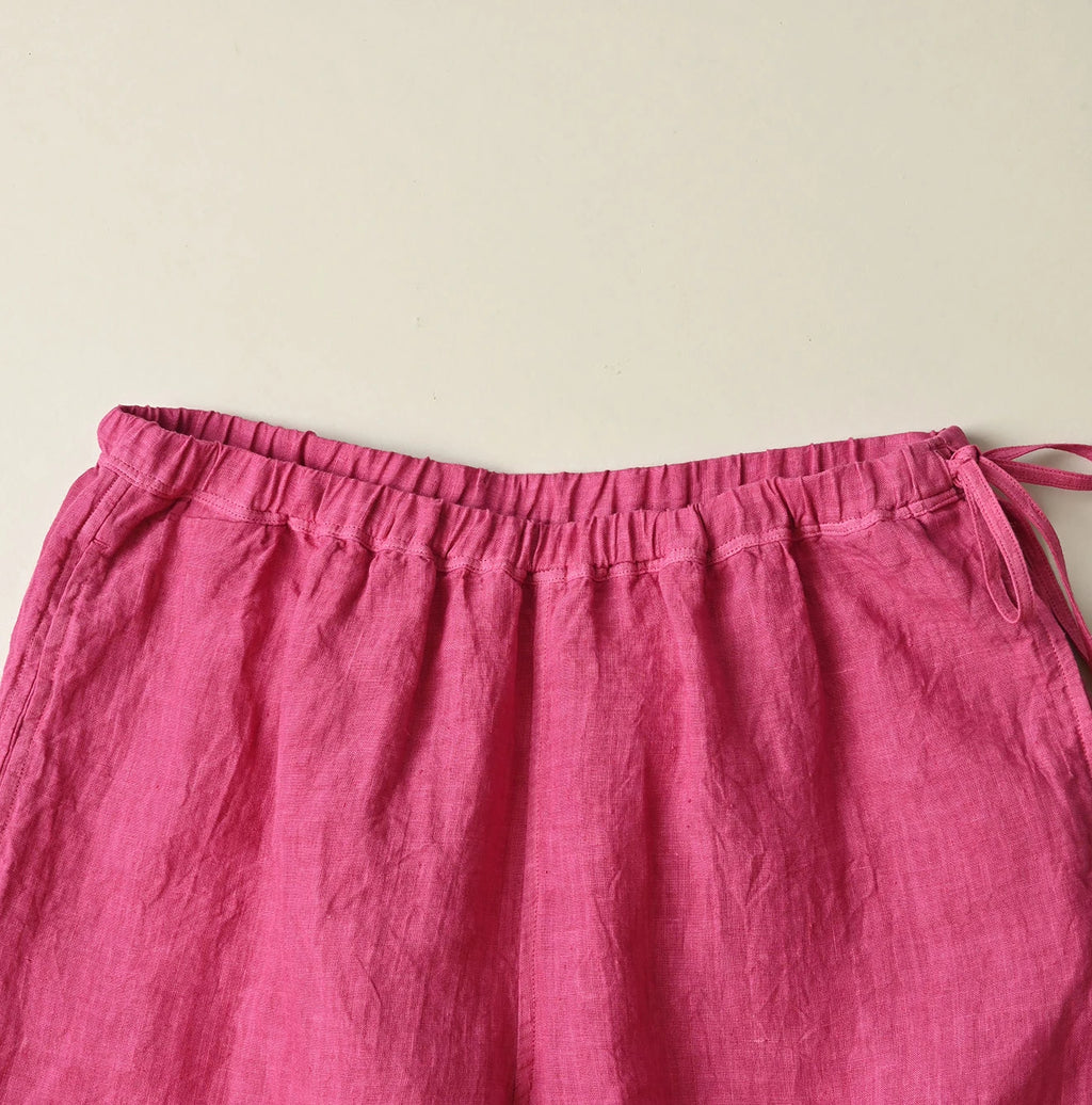 45 Plant Dyed Indian Linen Petit Pants Detail