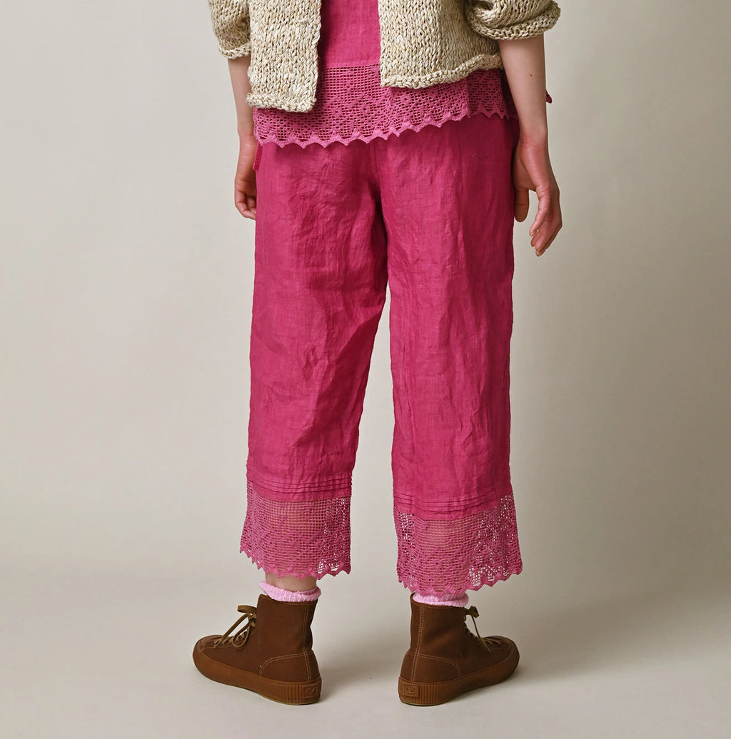 45 Plant Dyed Indian Linen Petit Pants Female Model