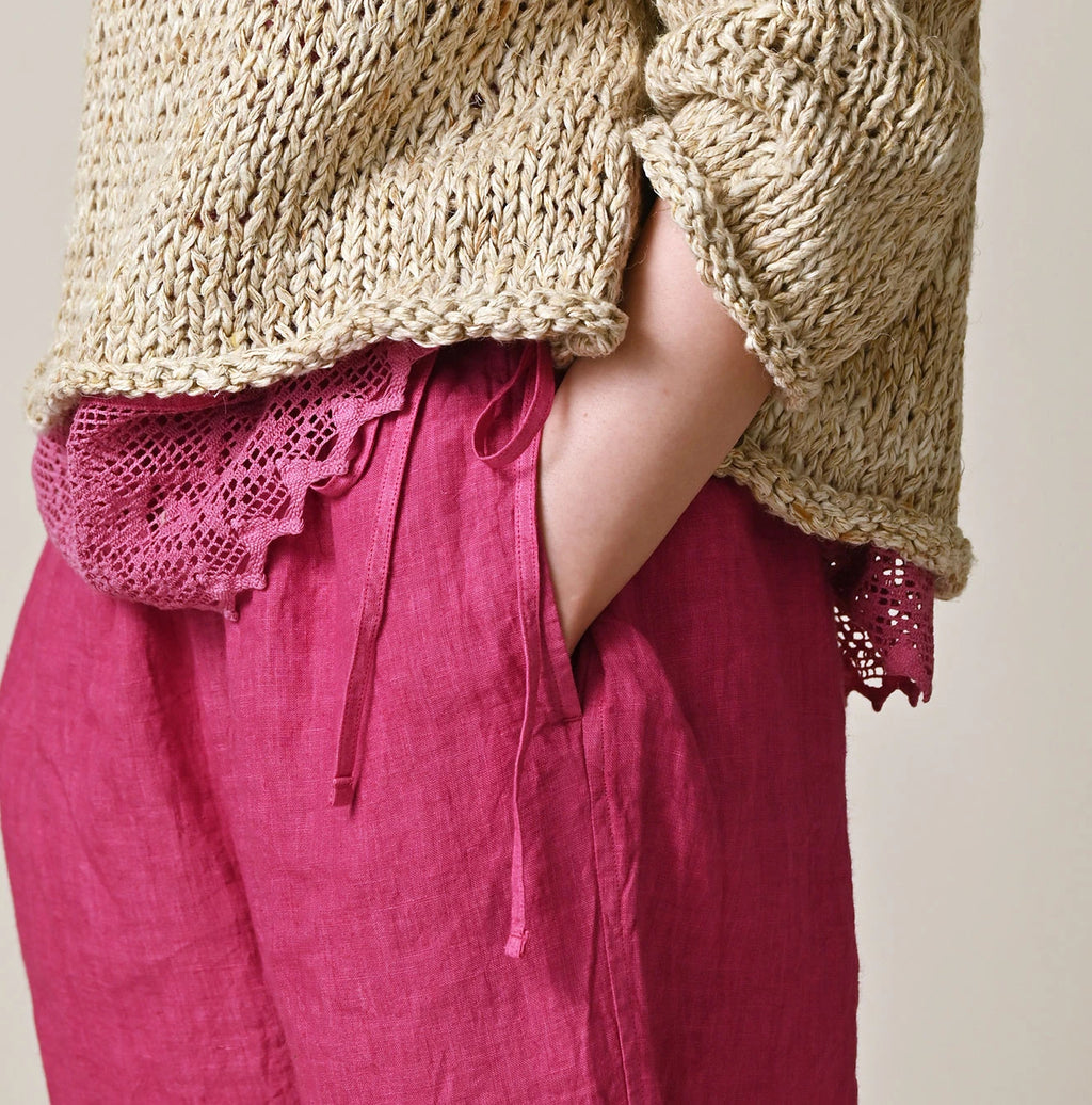 45 Plant Dyed Indian Linen Petit Pants Detail