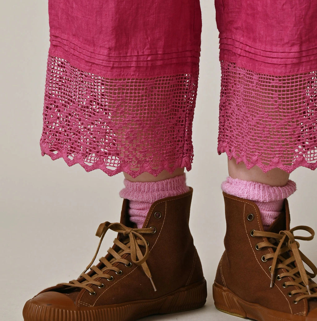 45 Plant Dyed Indian Linen Petit Pants Detail