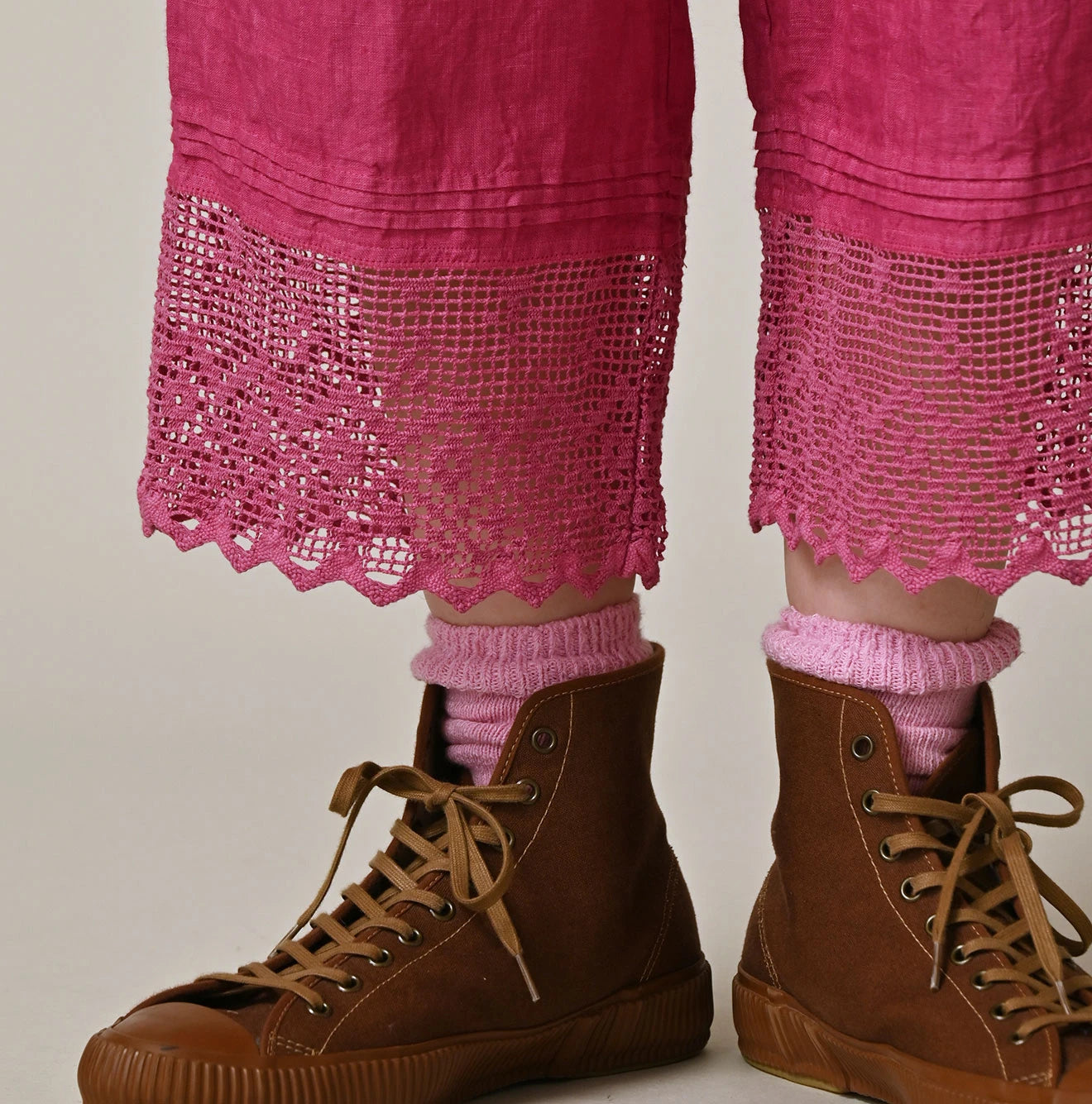 45 Plant Dyed Indian Linen Petit Pants Detail
