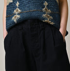 Indigo High Density Duck 908 Peg Short Pants Detail