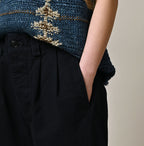 Indigo High Density Duck 908 Peg Short Pants Detail
