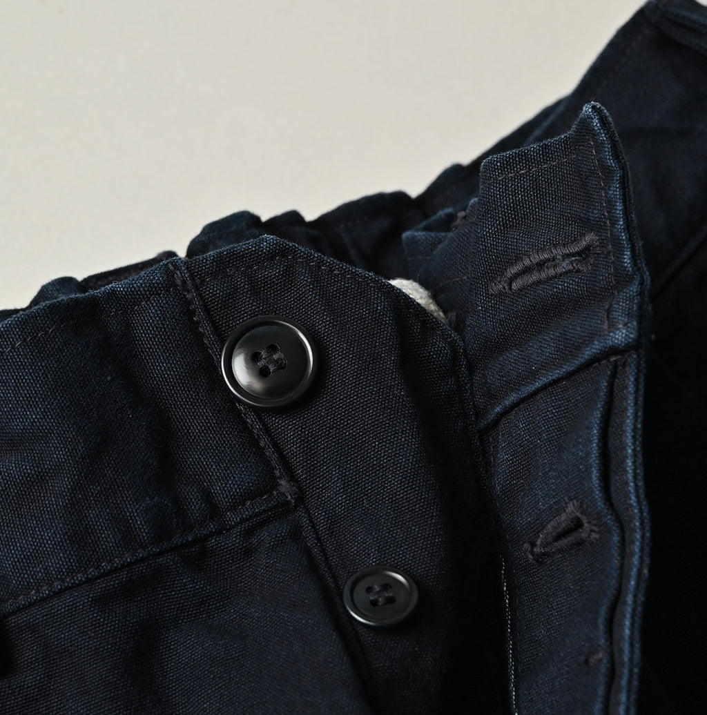 Indigo High Density Duck 908 Peg Short Pants Detail