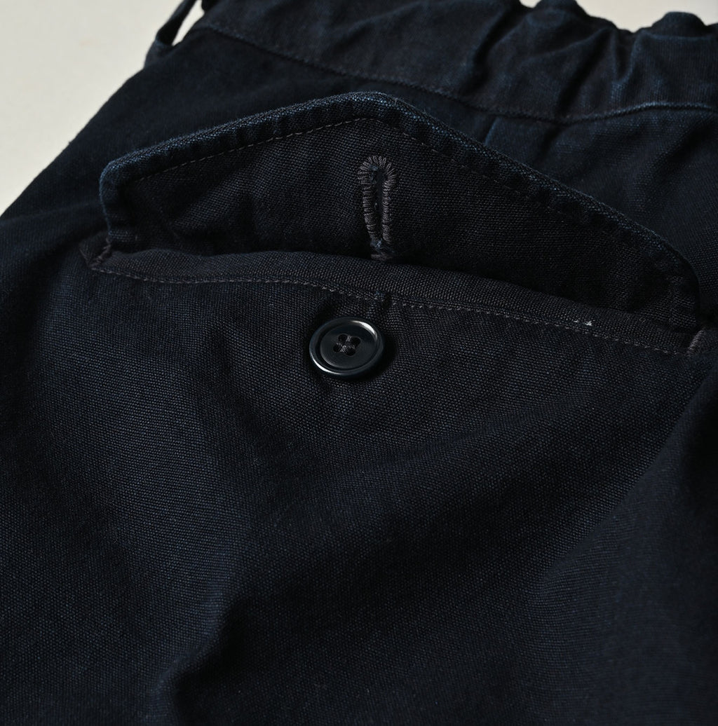 Indigo High Density Duck 908 Peg Short Pants Detail