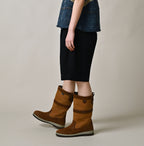 Indigo High Density Duck 908 Peg Short Pants Female Model