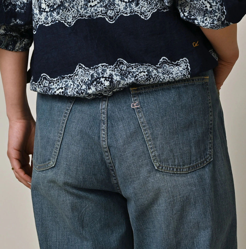 Mugihiko Denim Charlotte 5 Tan Detail