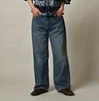 Mugihiko Denim Charlotte 5 Tan Female Model