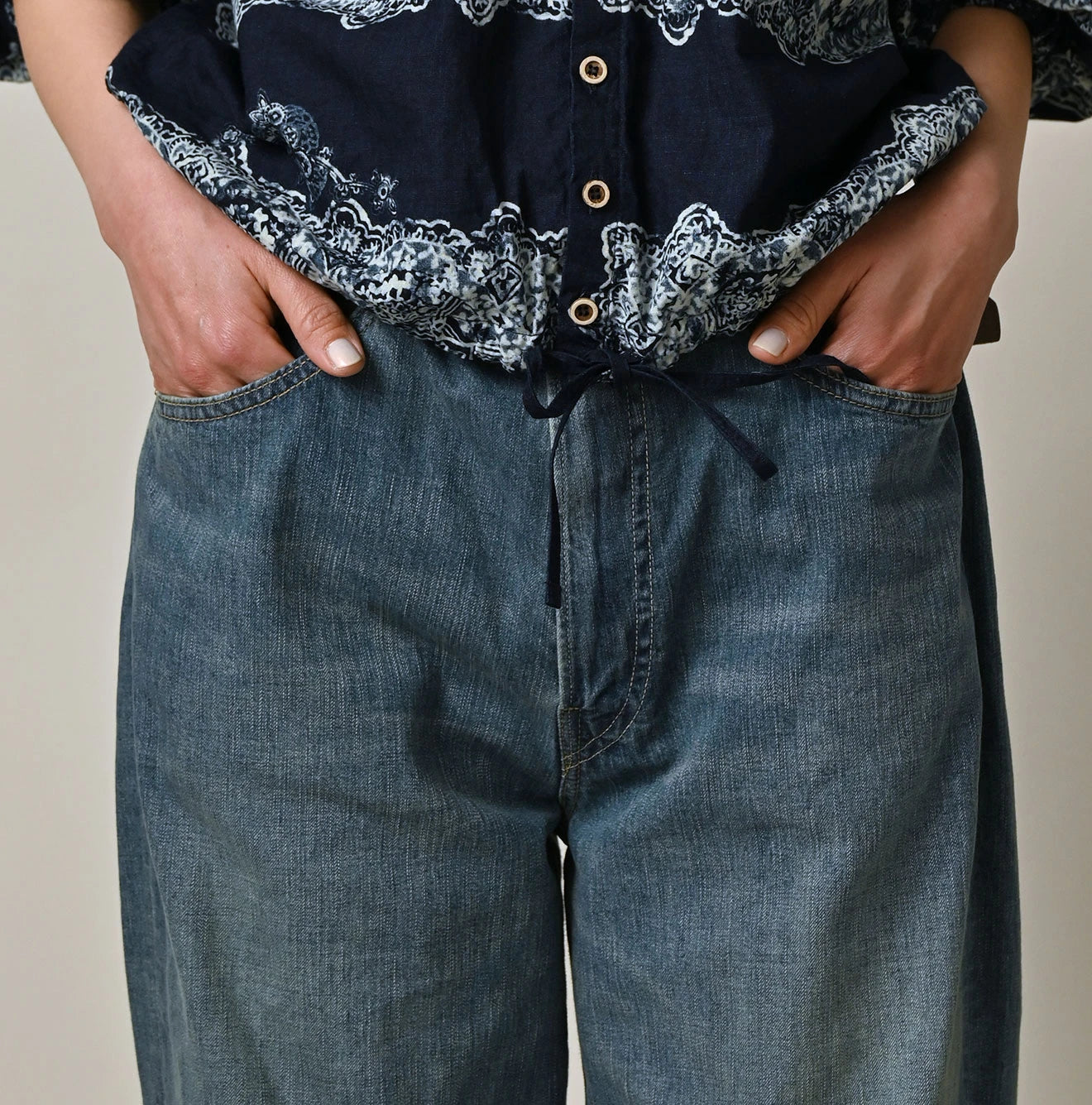 Mugihiko Denim Charlotte 5 Tan Detail