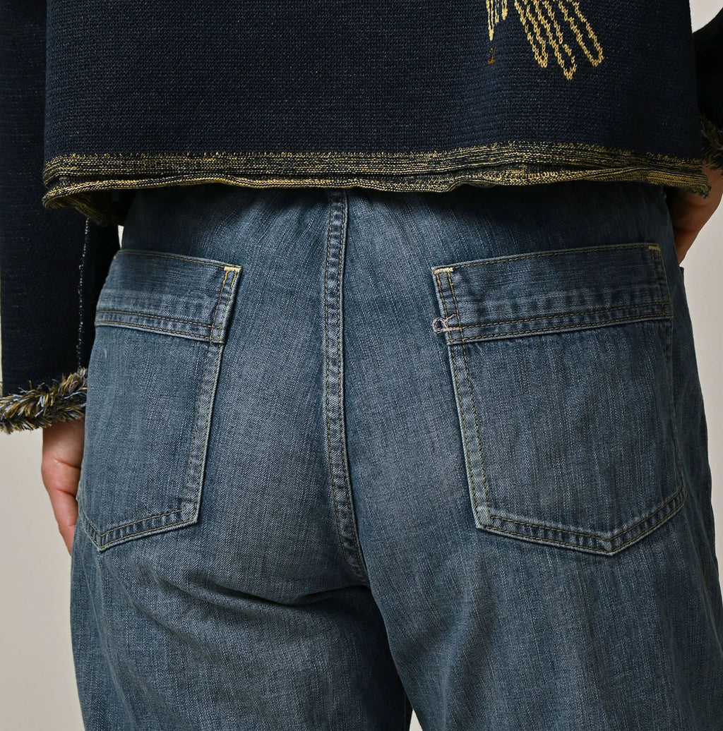 Mugihiko Denim Hippie Bachihime Tan Detail