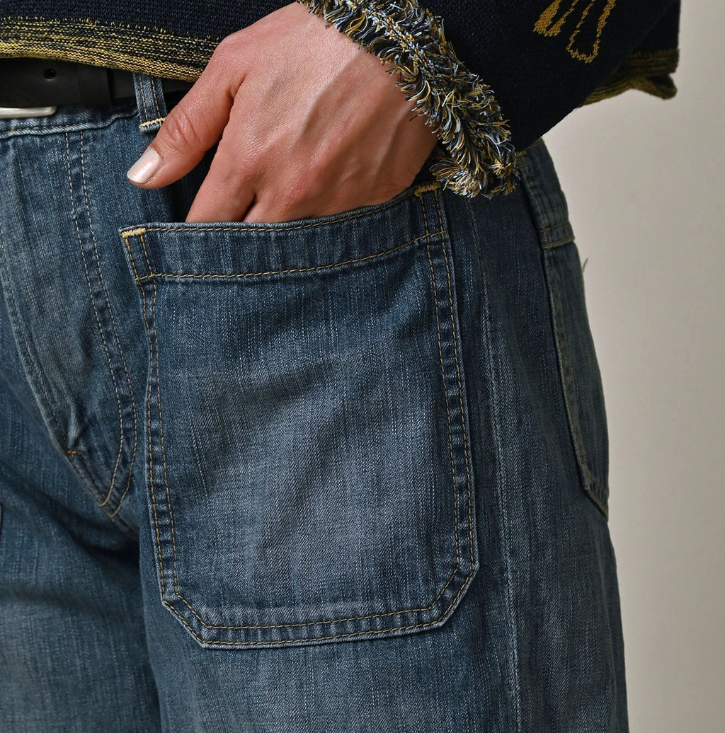 Mugihiko Denim Hippie Bachihime Tan Detail