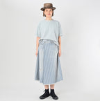 Plant Dyed Tenjiku 908 Ocean T-shirt Female Model