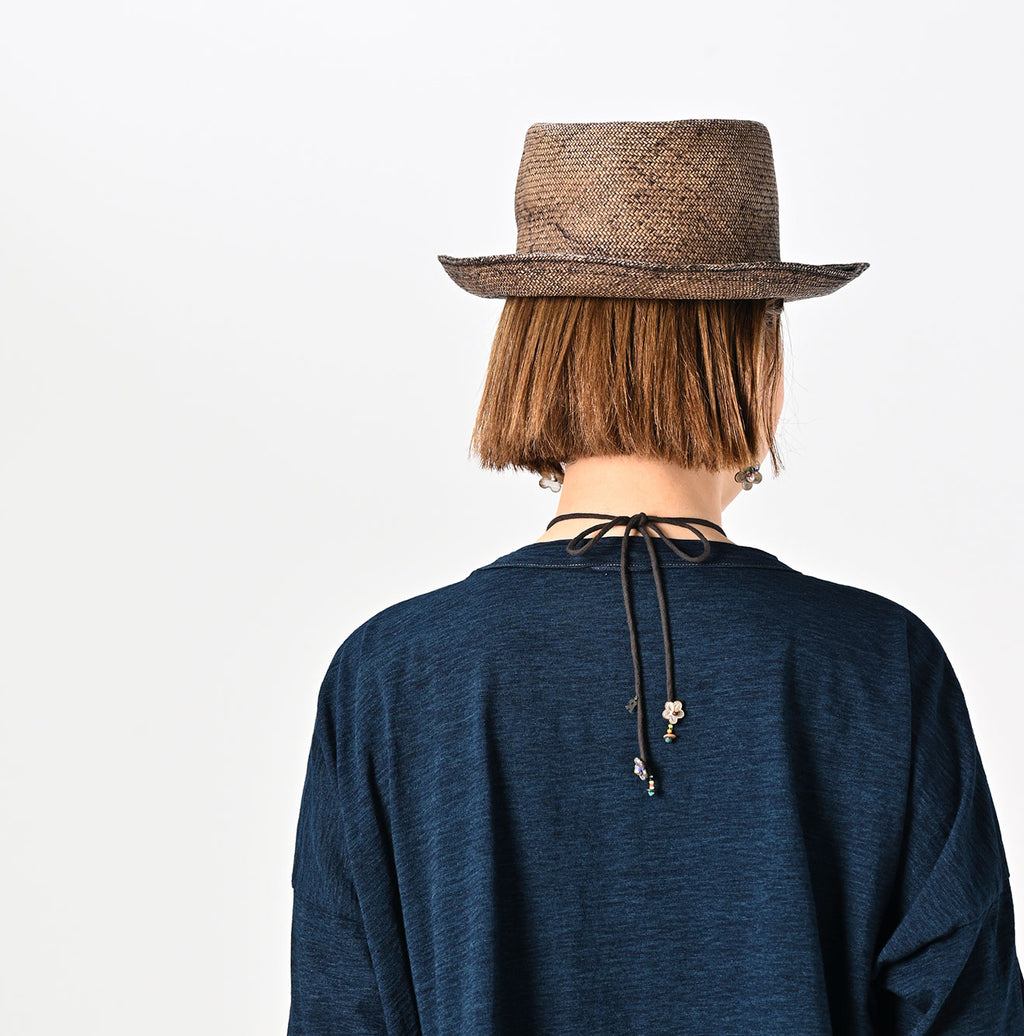 Indigo Tenjiku Big Slit T-shirt Nou Detail