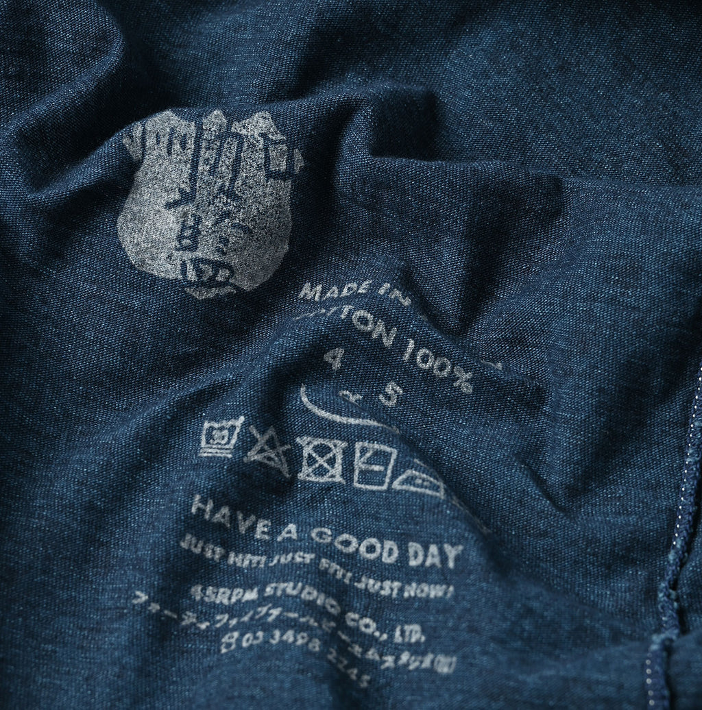 Indigo Tenjiku Big Slit T-shirt Nou Detail