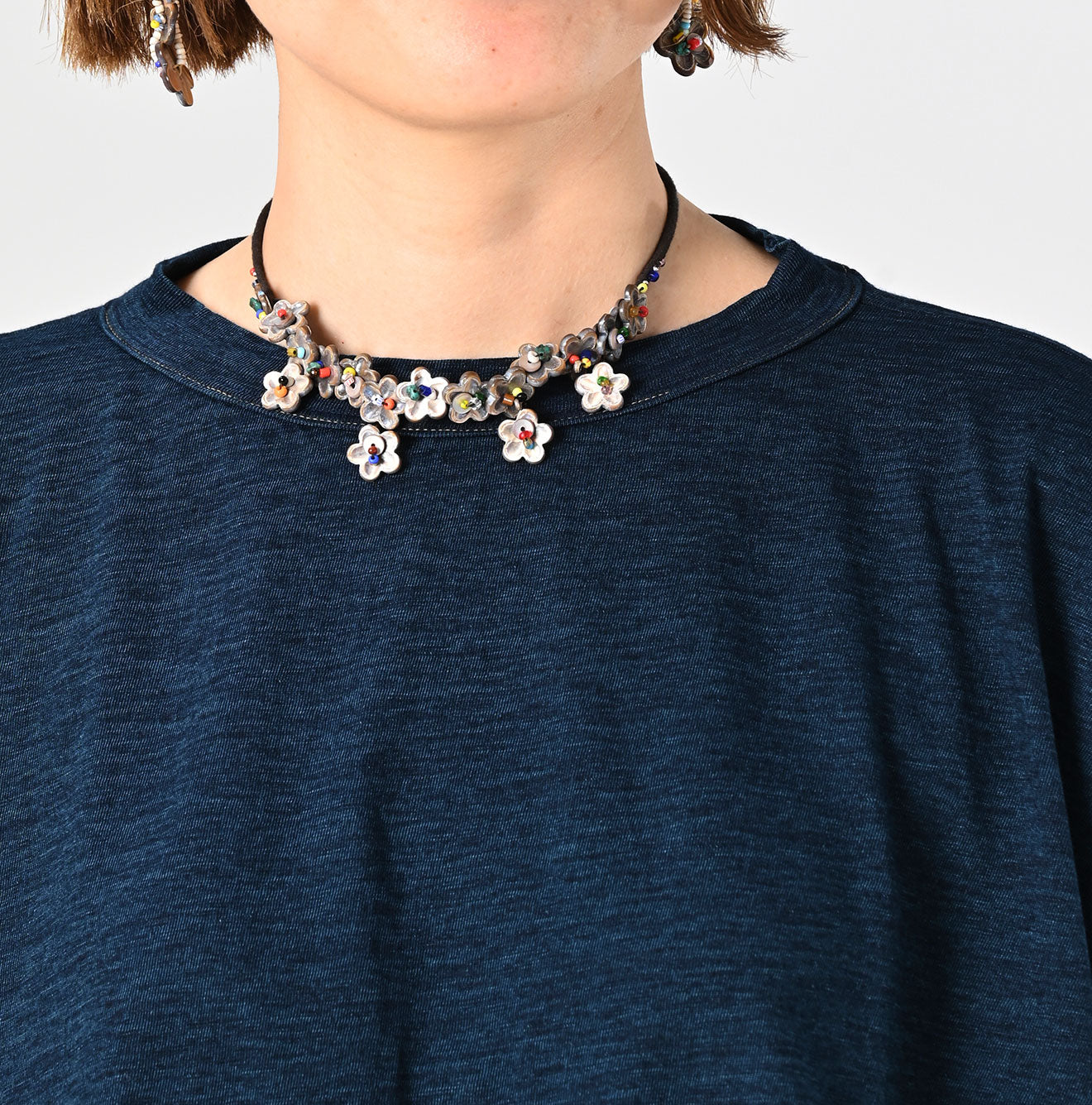 Indigo Tenjiku Big Slit T-shirt Nou Detail